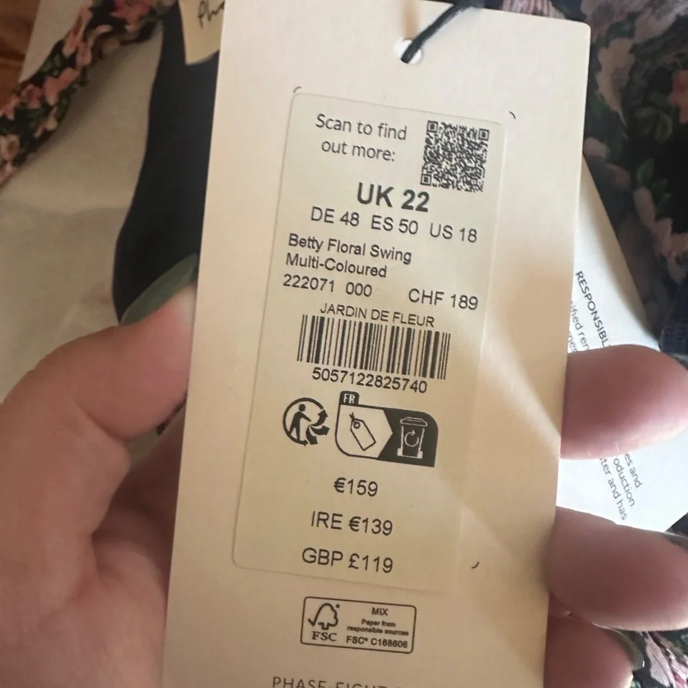 Phase Eight Betty Floral Print Swing Dress | Size 20 | NWT - Picture 15 of 15